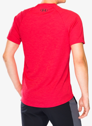 Koszulka treningowa Under Armour Tech Textured S/S - racer red/black