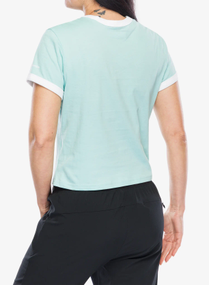 Koszulka z nadrukiem damska Columbia Rolling Bend Graphic Ringer Tee - spray/elevated script