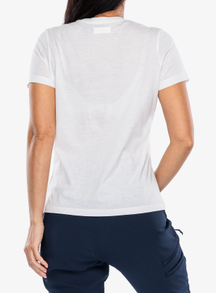 Koszulka z nadrukiem damska Columbia Ruby Springs Graphic Fitted S/S - white/get hiked