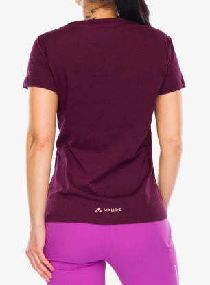 Koszulka z nadrukiem damska Vaude Cyclist T-Shirt V - cassis/rose
