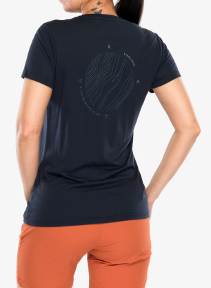 Koszulka z nadrukiem damska Viking Rune LTD Bamboo - navy/dark grey