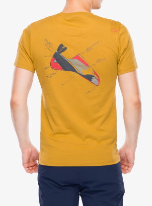 Koszulka z nadrukiem La Sportiva Mantra T-Shirt - savana/mountain red