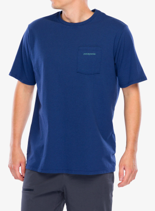 Koszulka z nadrukiem Patagonia Boardshort Logo Pocket Responsibili-Tee - clement blue