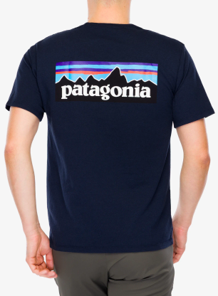 Koszulka z nadrukiem Patagonia P-6 Logo Responsibili-Tee - new navy
