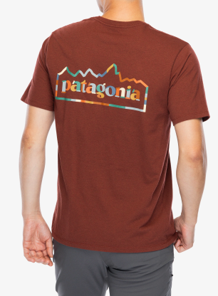 Koszulka z nadrukiem Patagonia Unity Fitz Responsibili-Tee - dried vanilla