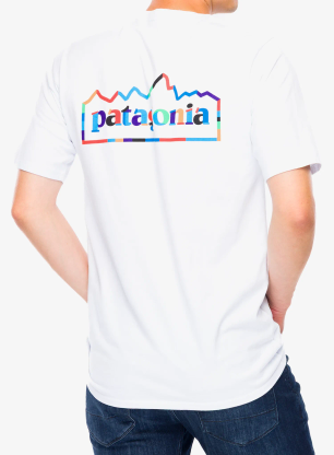Koszulka z nadrukiem Patagonia Unity Fitz Responsibili-Tee - white