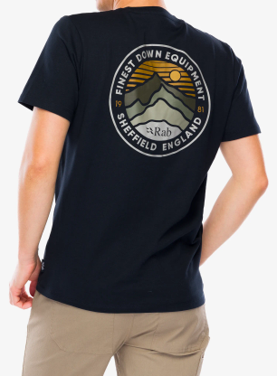 Koszulka z nadrukiem Rab Basecamp 3 Peak Tee - beluga