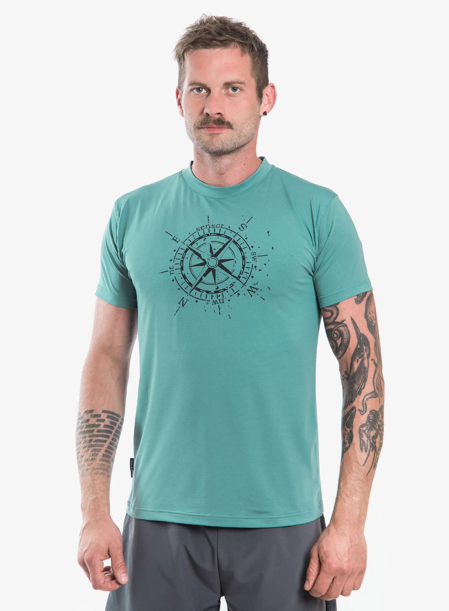 Tričko s potiskem Sensor Coolmax Techtee SS Compass - mint