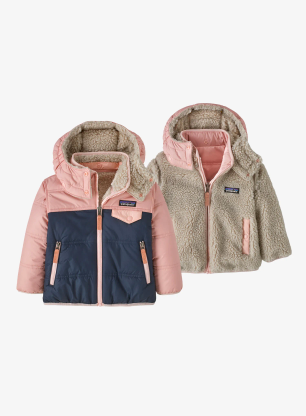 Kurtka dziecięca Patagonia Reversible Tribbles Hoody - new navy/mallow pink