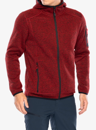 Kurtka polarowa CMP Borgis Fix Hood Jacket - ferrari/nero