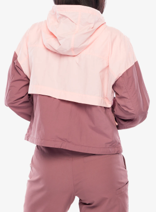 Kurtka wiatrówka damska Columbia Spire Valley Cropped Windbreaker - pink sand/fig