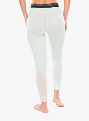 Legginsy termoaktywne damskie Ortovox 185 Rock N Wool Long Pants - green acid