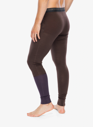 Legginsy termoaktywne Ortovox 185 Rock N Wool Long Pants - dark chestnut