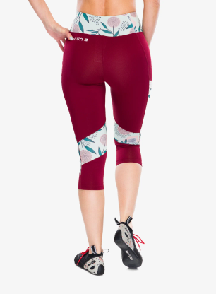 Legginsy wspinaczkowe damskie Ocun Rhea 3/4 Leggings - wine merlot