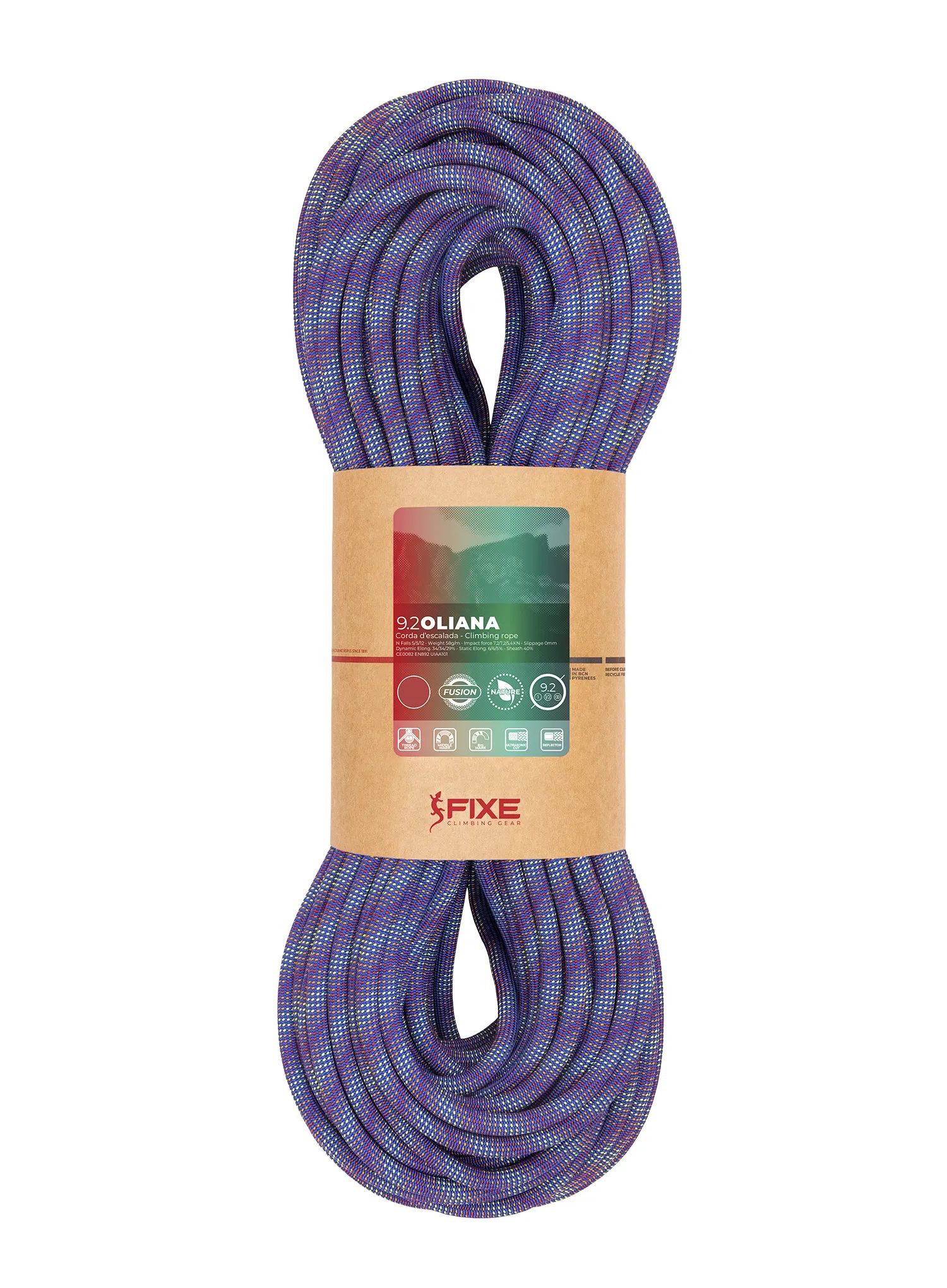 Dynamické lano Fixe Climbing Oliana 9,2 70 m - blue