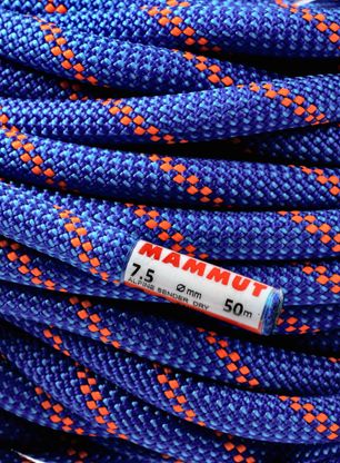 Lina podwójna Mammut 7.5 Alpine Sender Dry Rope 50 m - blue/safety orange