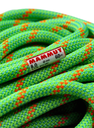 Lina podwójna Mammut 8.0 Alpine Eco Dry Rope 60 m - neon green/vibrant orange