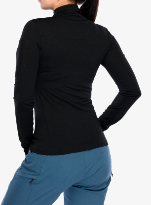 Longsleeve damski Mons Royale Diversion Merino Mock Neck Long Sleeve - black