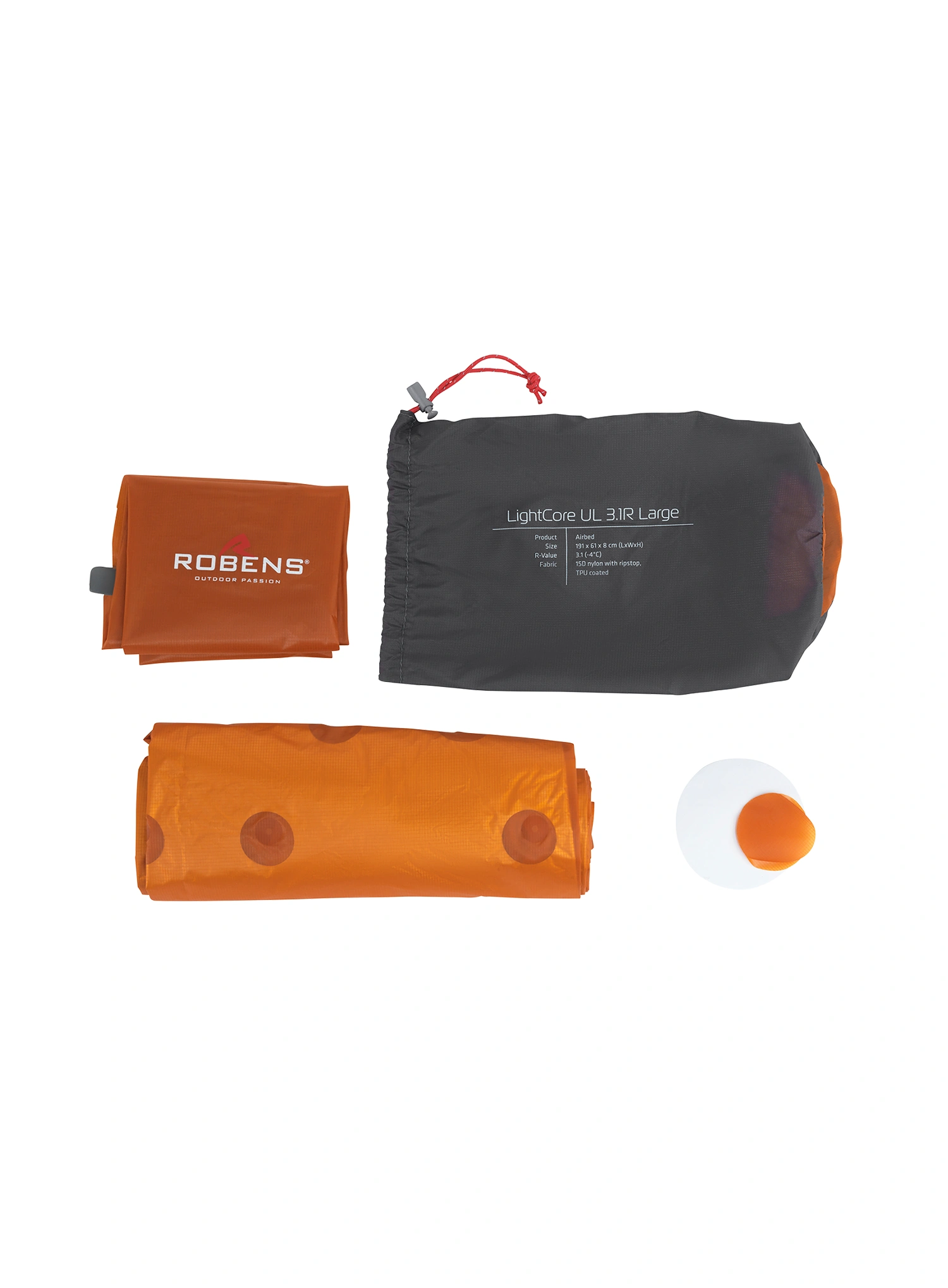 Materac turystyczny Robens LightCore UL 3.1R Large - orange