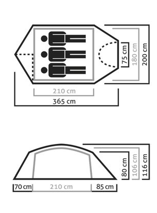Namiot Salewa Sierra Leone III - light grey/cactus
