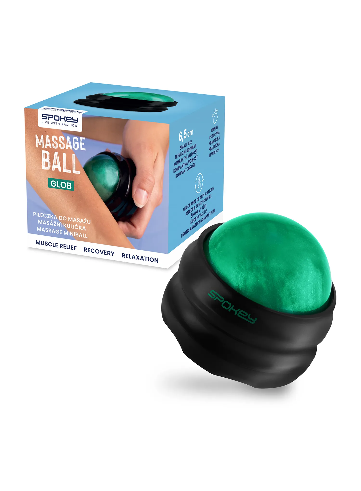 Piłka do masażu Spokey Glob - black/green