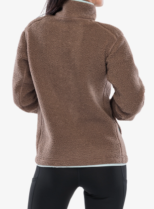 Polar damski adidas TERREX Xploric High Pile Fleece Pullover Sweatshirt - earth strata/semi flash aqua