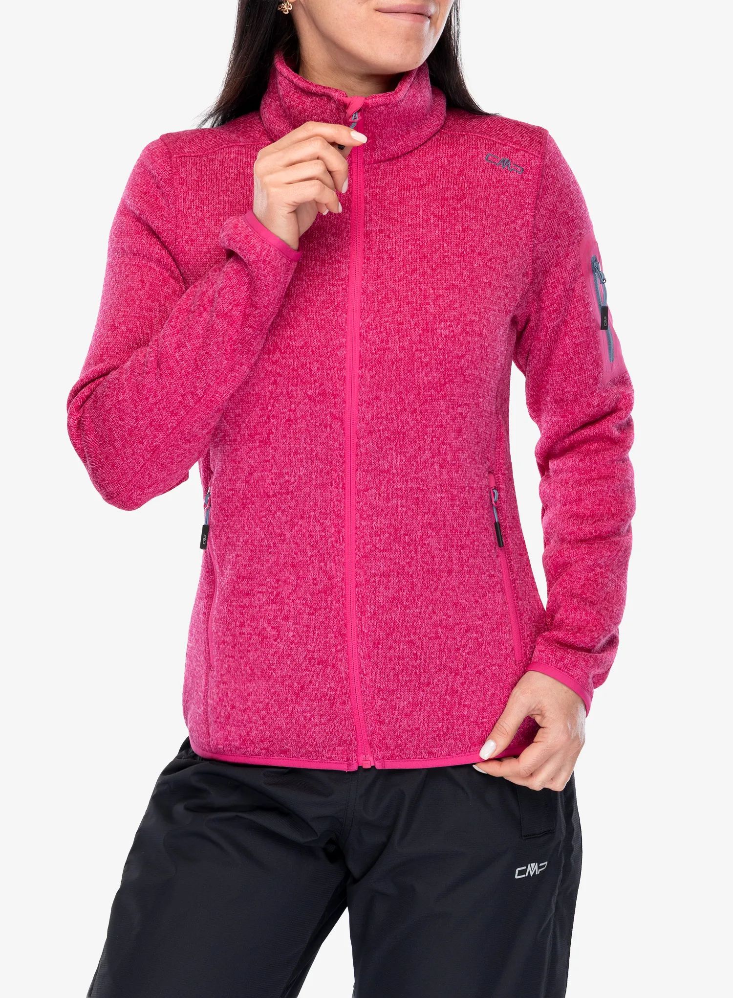 Fleecová mikina dámská CMP Haze Jacket Knitted - magenta/lighter
