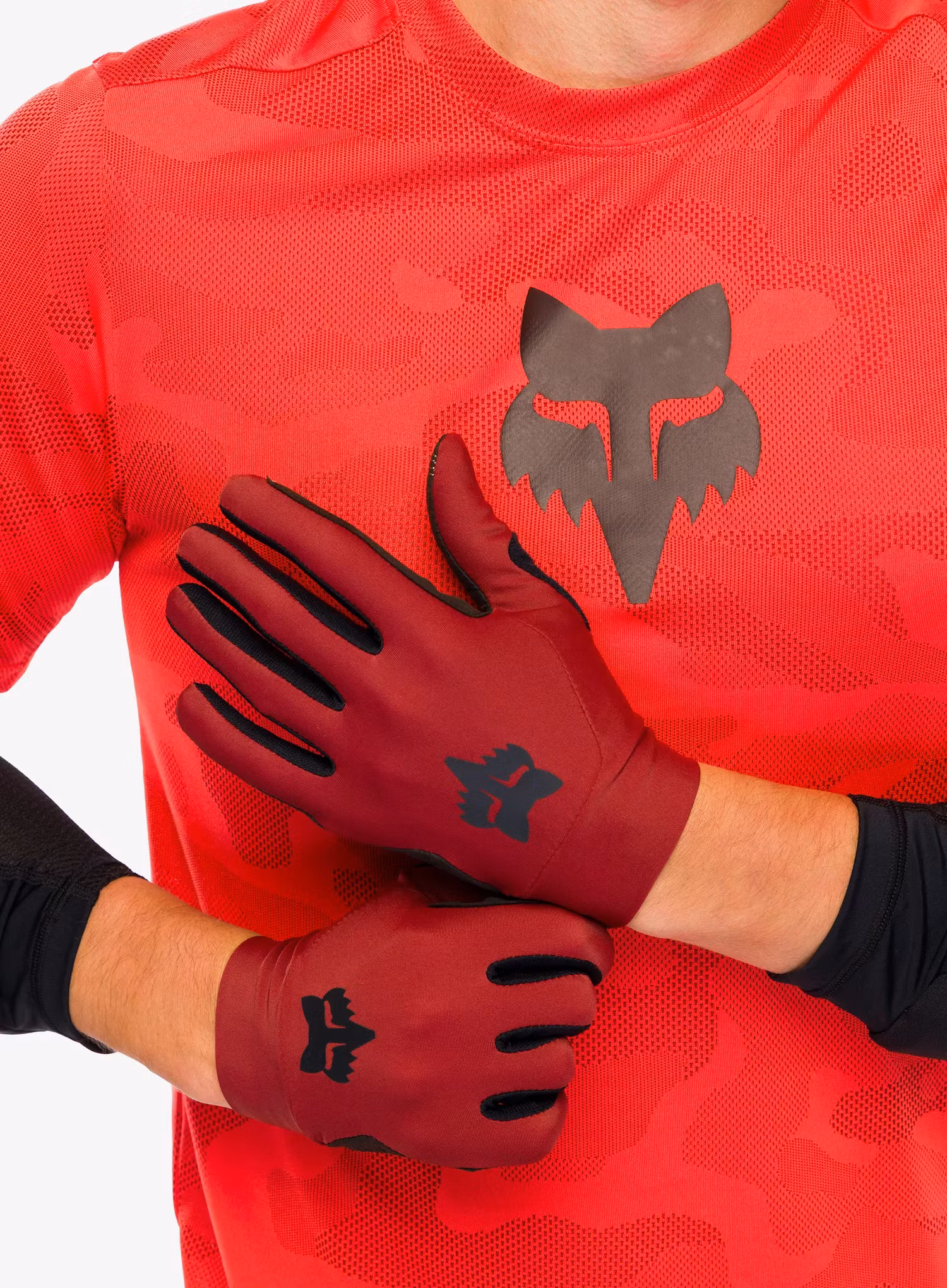 Rękawiczki rowerowe Fox Flexair Glove - rust