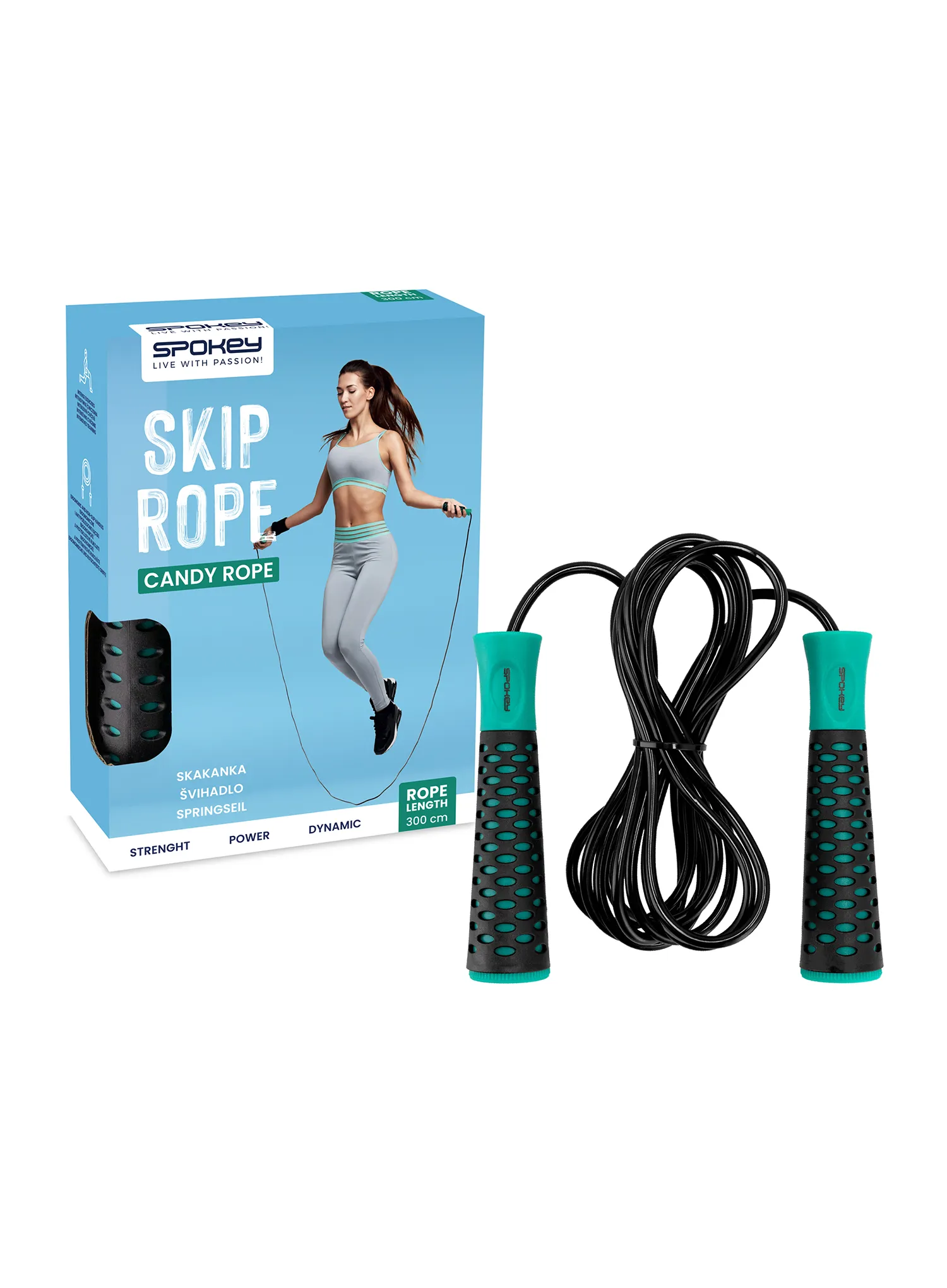 Skakanka Spokey Candy Rope - black/green