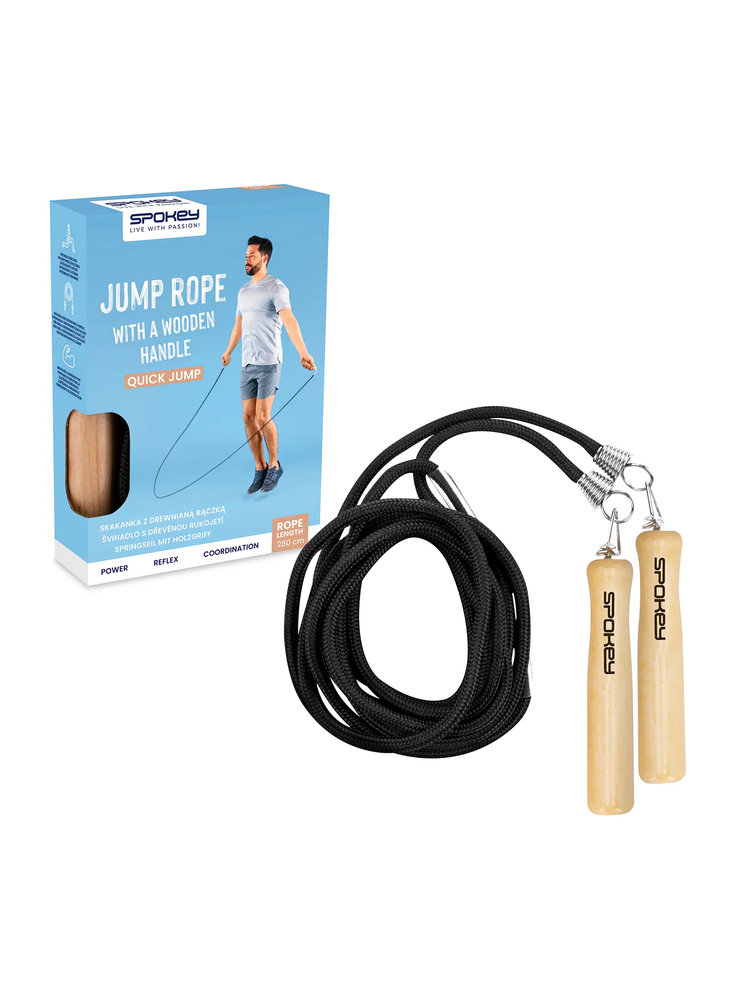 Skakanka Spokey Quick Jump - black