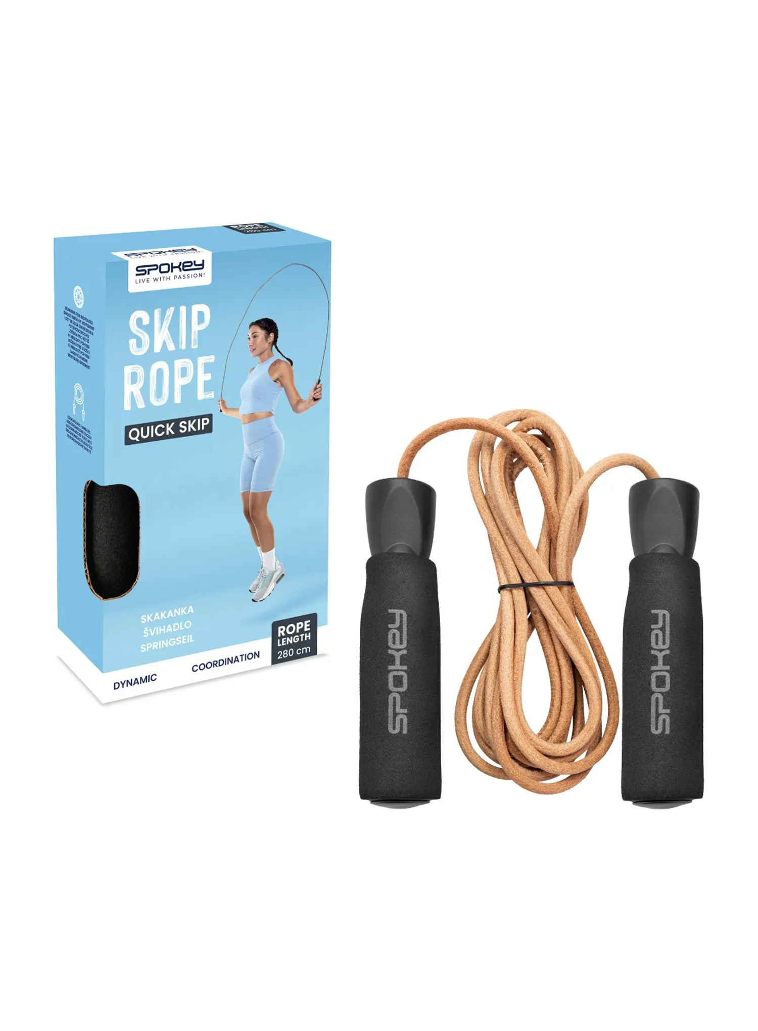 Skakanka Spokey Quick Skip - brown/black