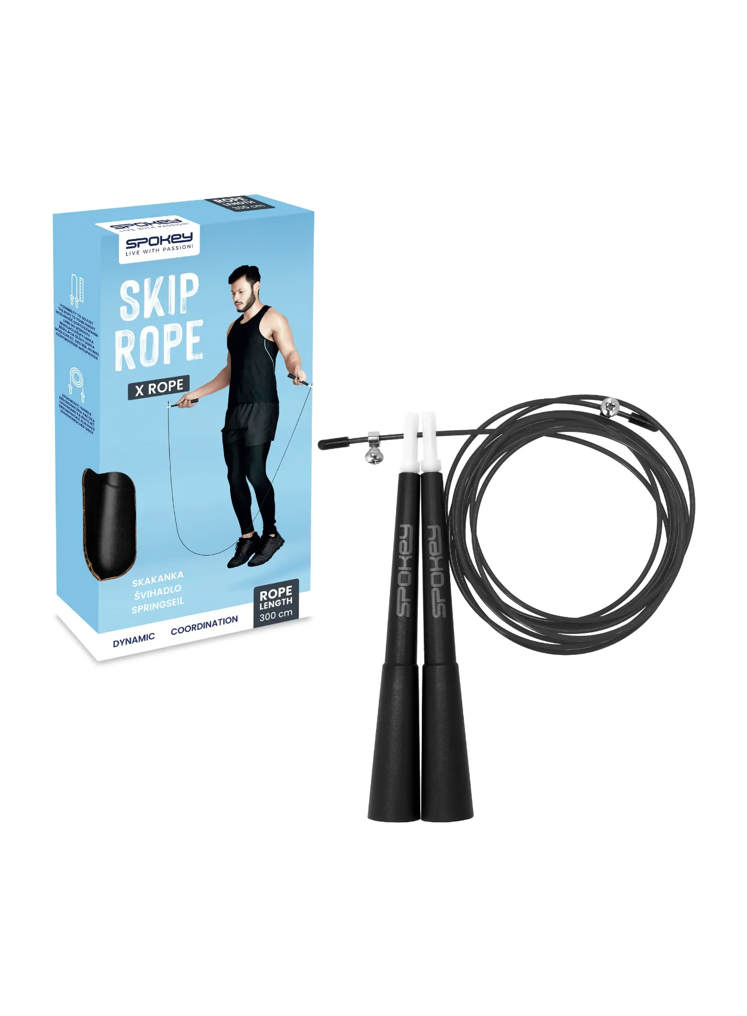 Skakanka Spokey X Rope - black
