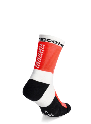 Skarpety biegowe Compressport Ultra Trail Socks v2.0 - white/fluo red