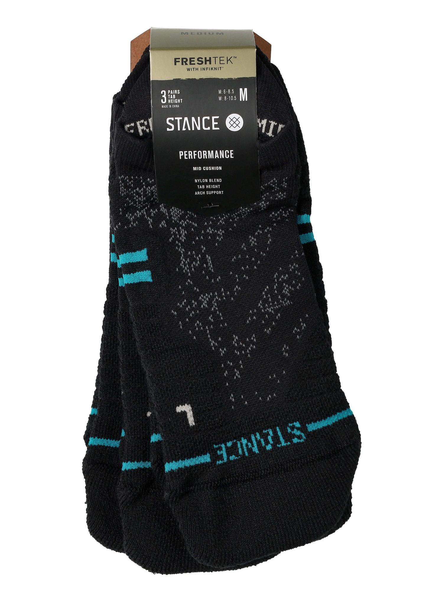 Skarpety biegowe Stance Athletic Tab 3 Pack - black