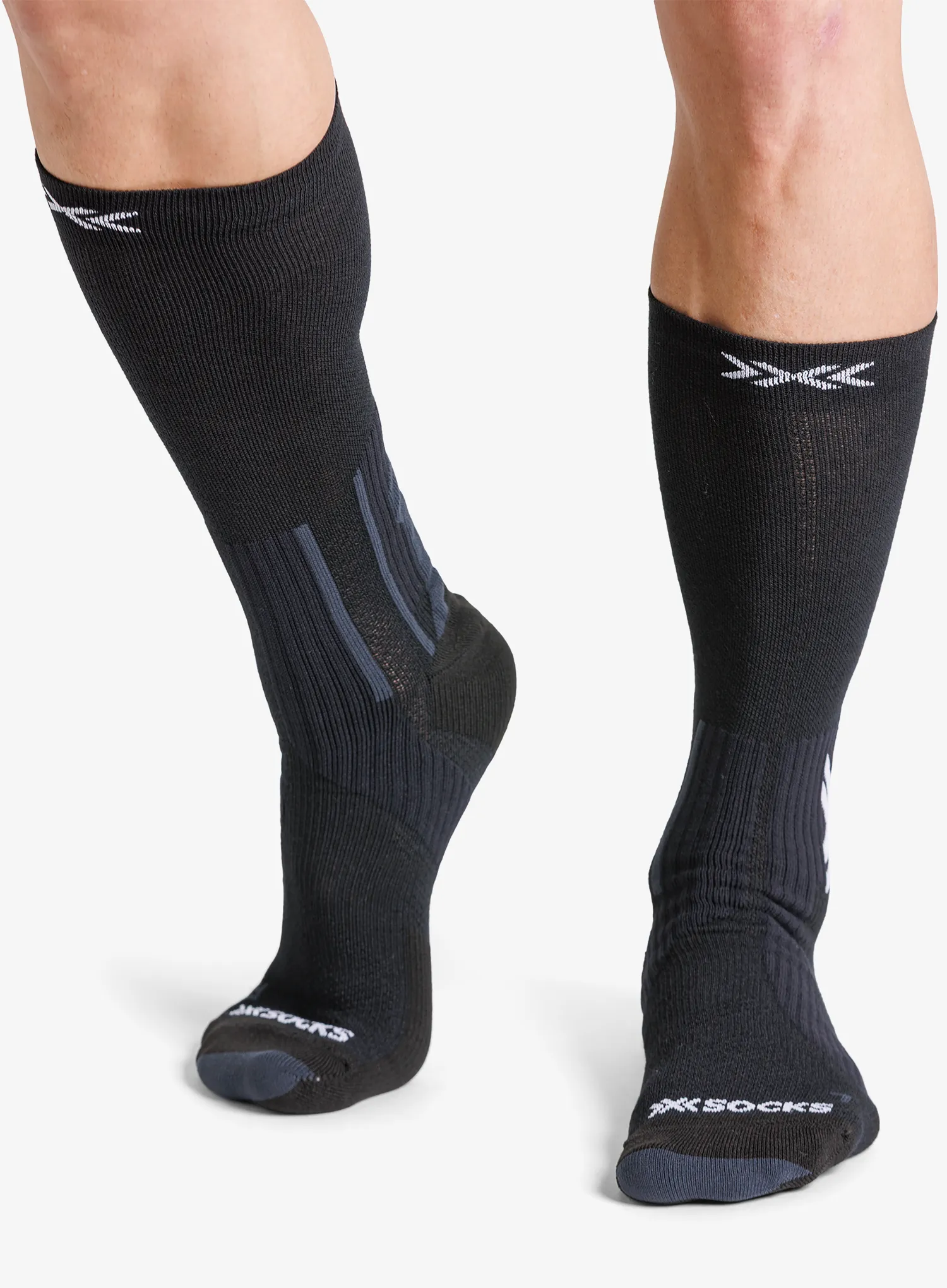 Skarpety biegowe X-Socks Run Perform Warm Crew - x black/light grey