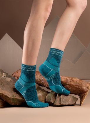 Skarpety biegowe damskie Bridgedale Lt T2 Merino Sport 3/4 - teal