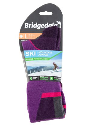 Skarpety narciarskie Bridgedale Ski Mountain Junior Merino P - purple