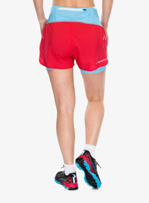 Spodenki do biegania damskie La Sportiva Ultra Distance Shorts - hibiscus/white