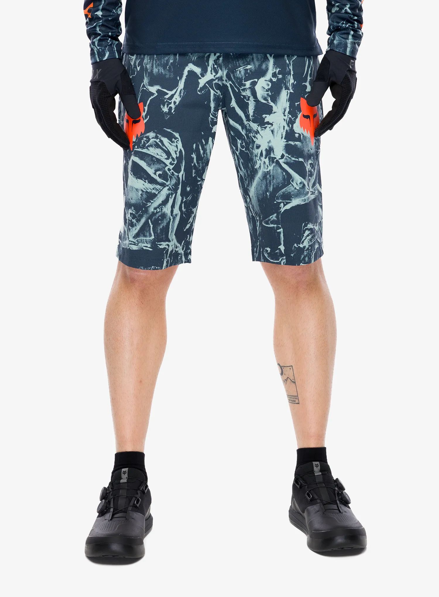 Volné kraťasy na kolo Fox Ranger Short Image Print - arctic blue
