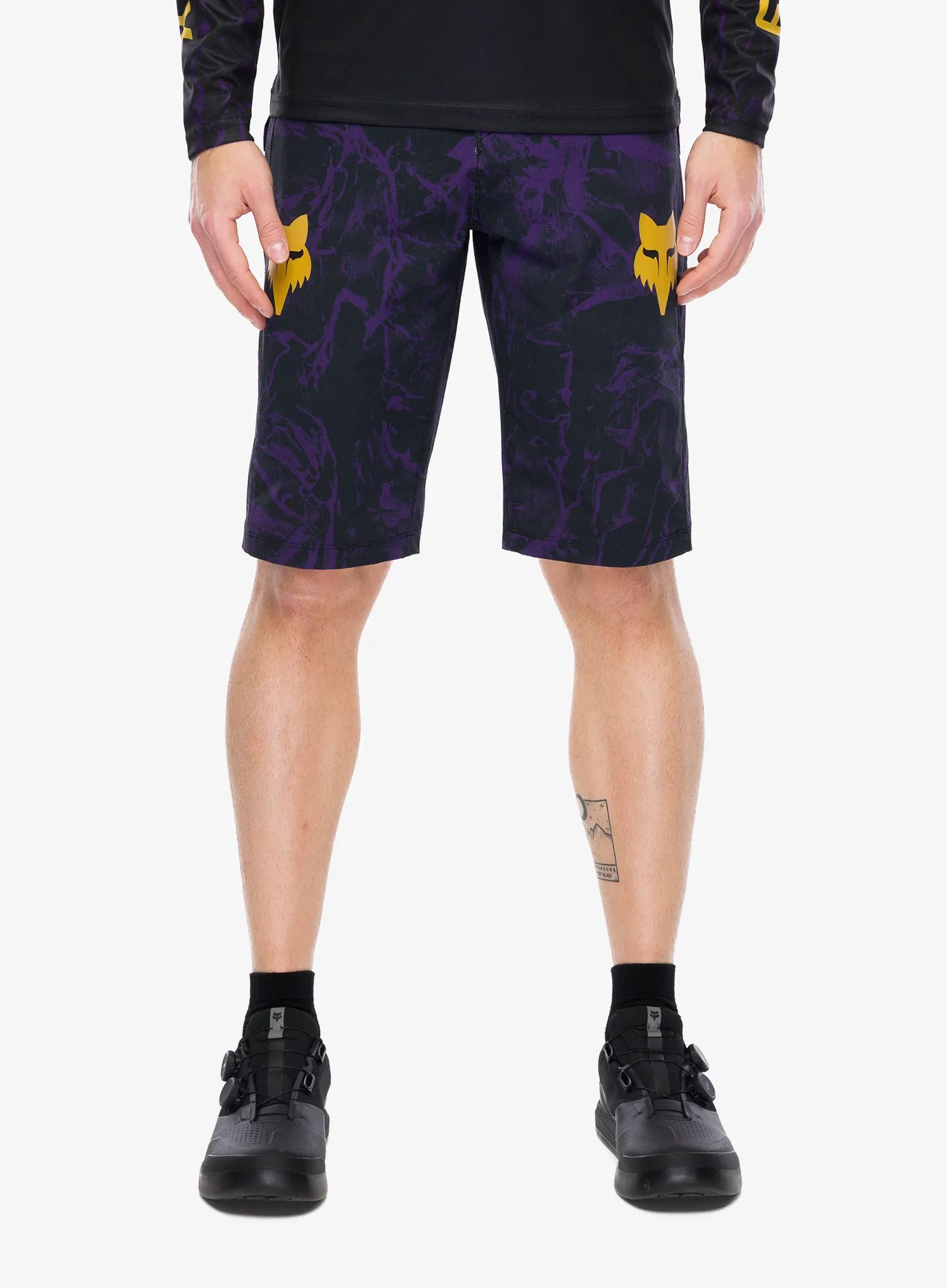 Volné kraťasy na kolo Fox Ranger Short Image Print - plum