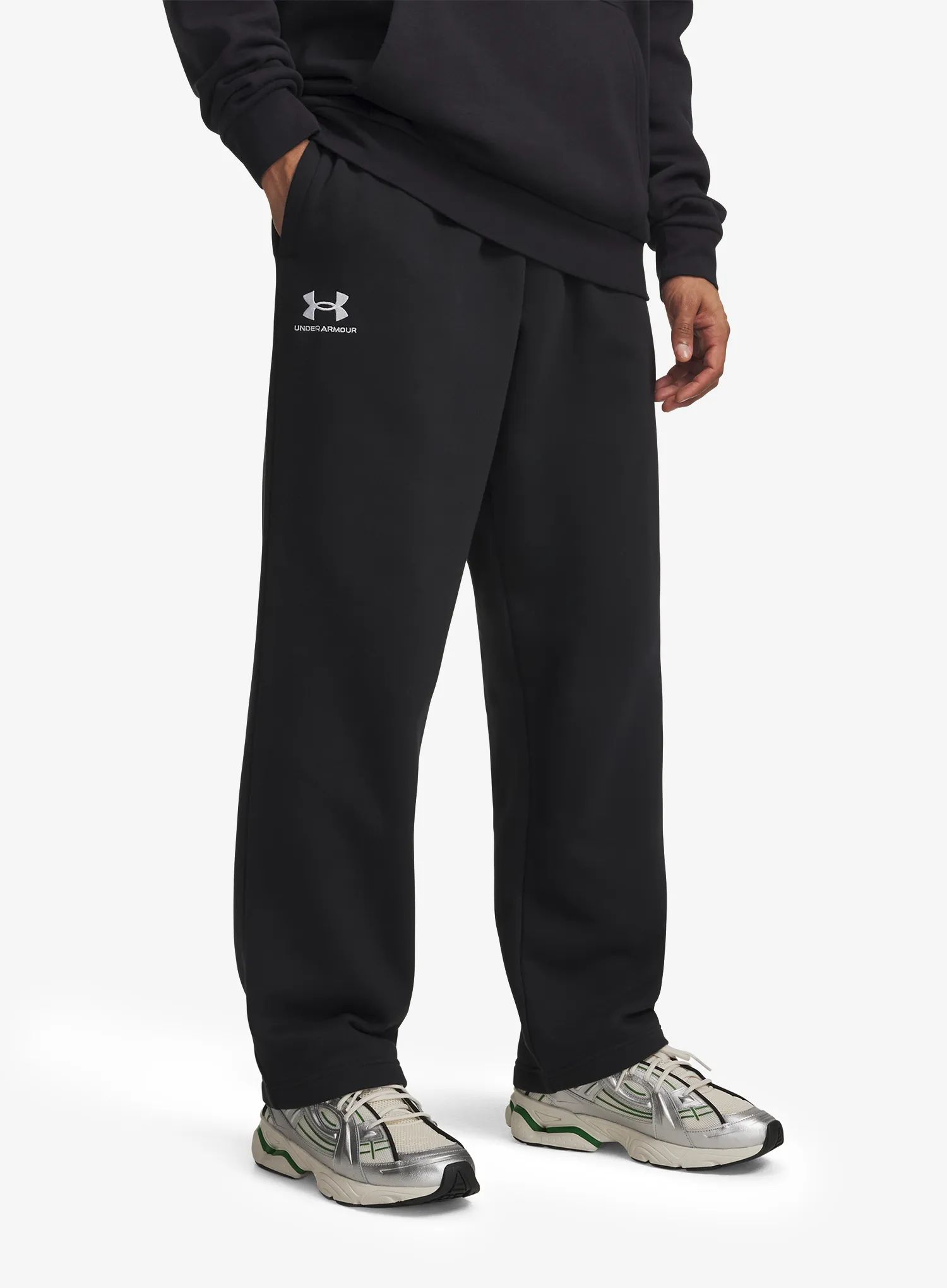 Kalhoty Under Armour Icon Fleece Pant - black/white