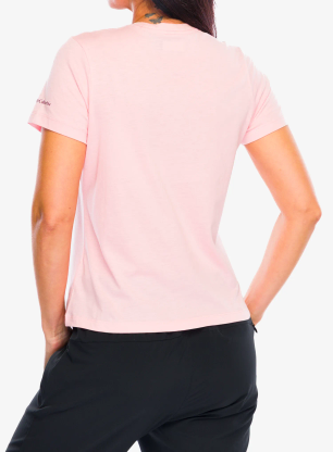 T shirt damski Columbia Ruby Springs Graphic Fitted S/S - pink sand/get hiked