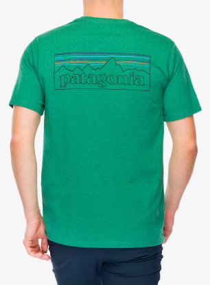 T shirt z nadrukiem Patagonia P-6 Logo Responsibili-Tee - p-6 outline/heartleaf green
