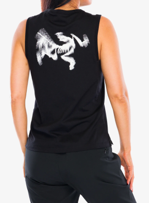 Top damski Arcteryx Kragg SL Cotton Tank Blurred Bird - black/arctic silk