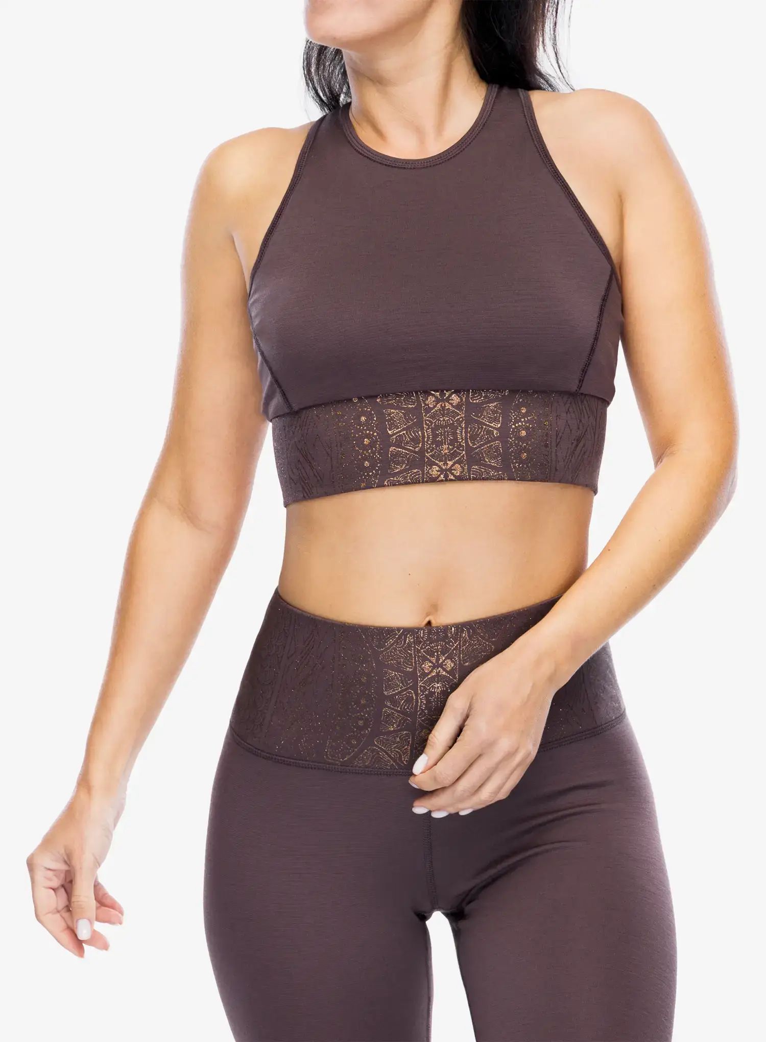 Dámský top Super.natural Arabesque Lf Top - raisin/copper