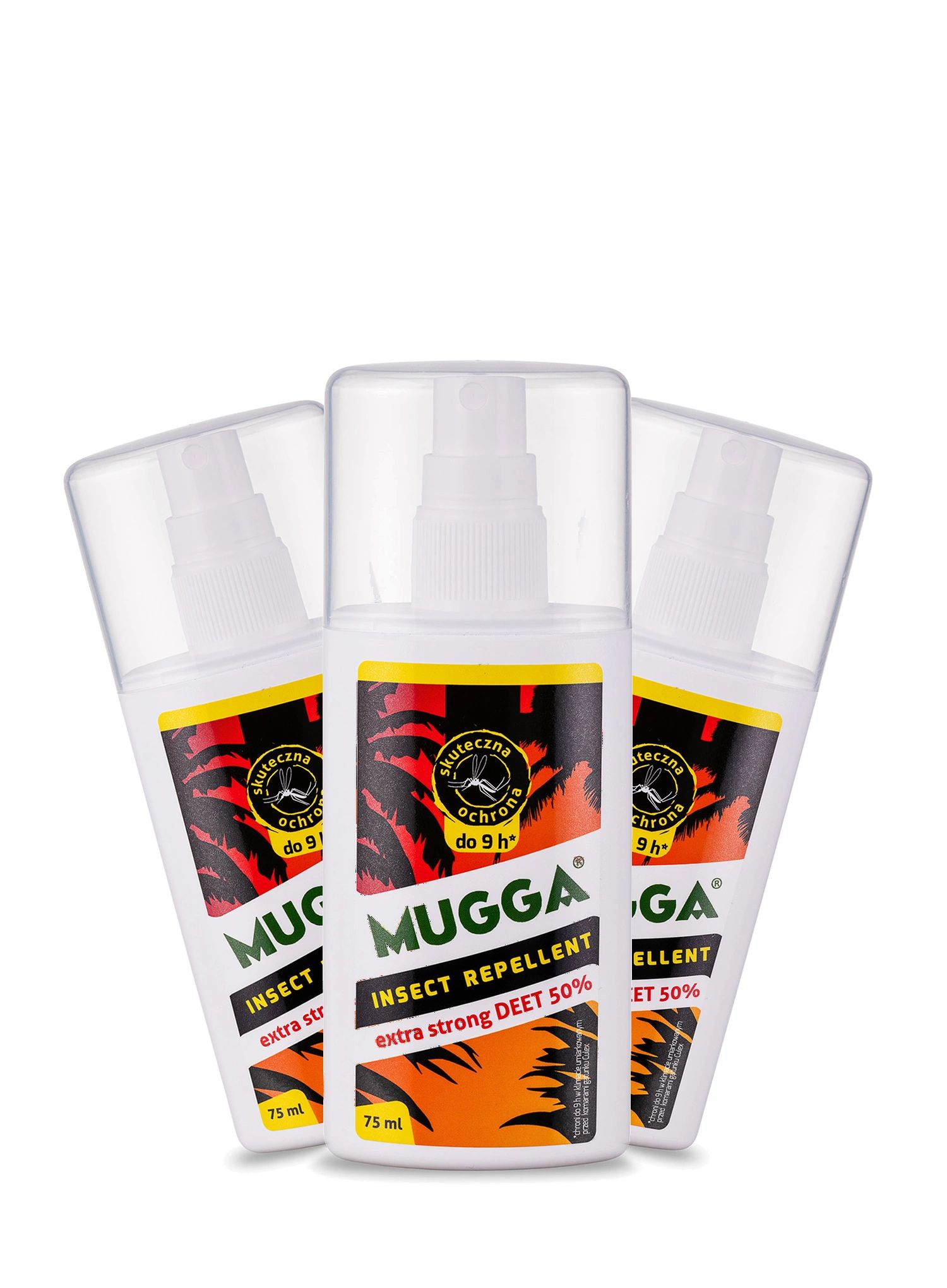 MUGGA Spray Extra Strong DEET 50% 75 ml 3-pack