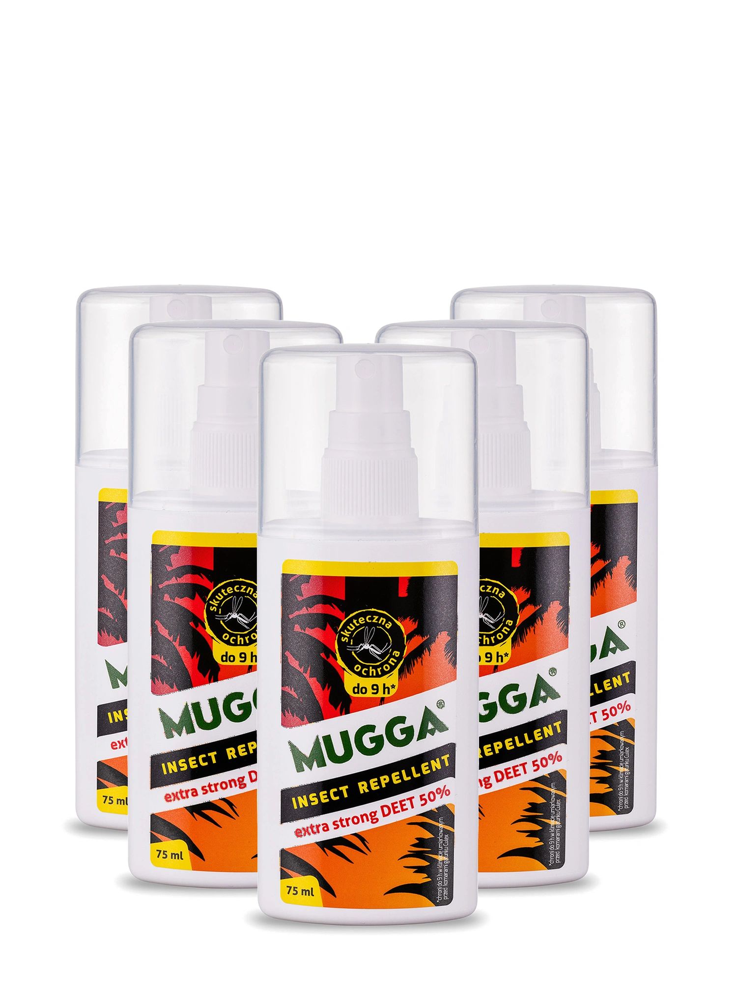 MUGGA Spray Extra Strong DEET 50% 75 ml 5-pack